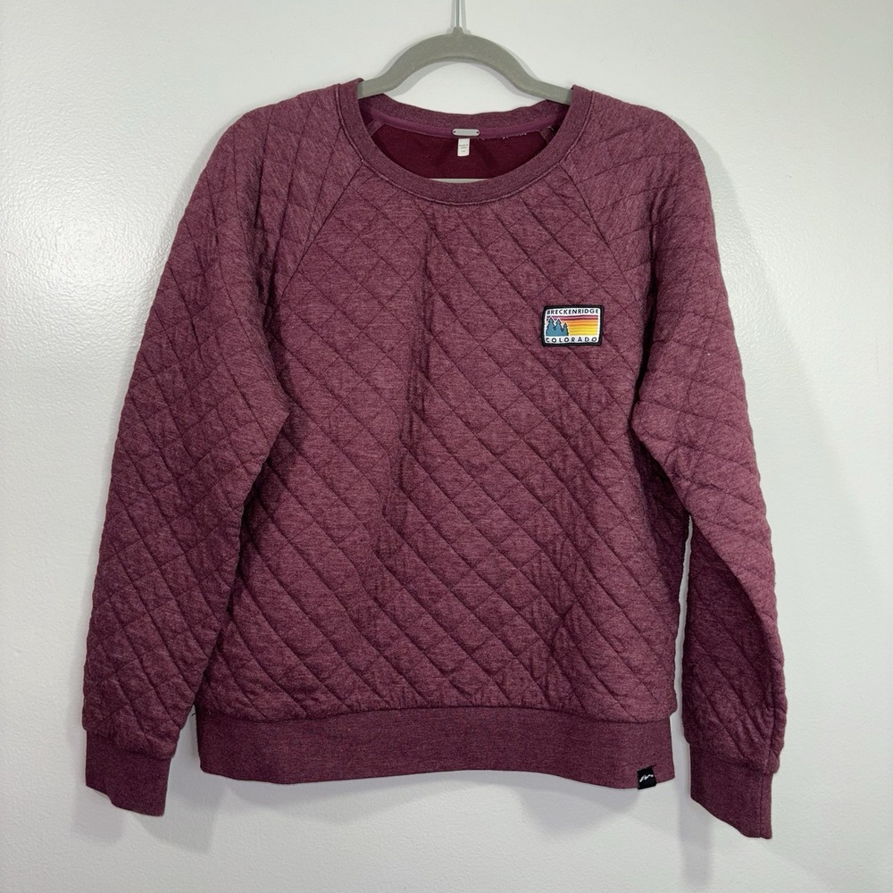 Breckenridge Colorado Quilted Sweatshirt Size Large Comfy Cozy Warm